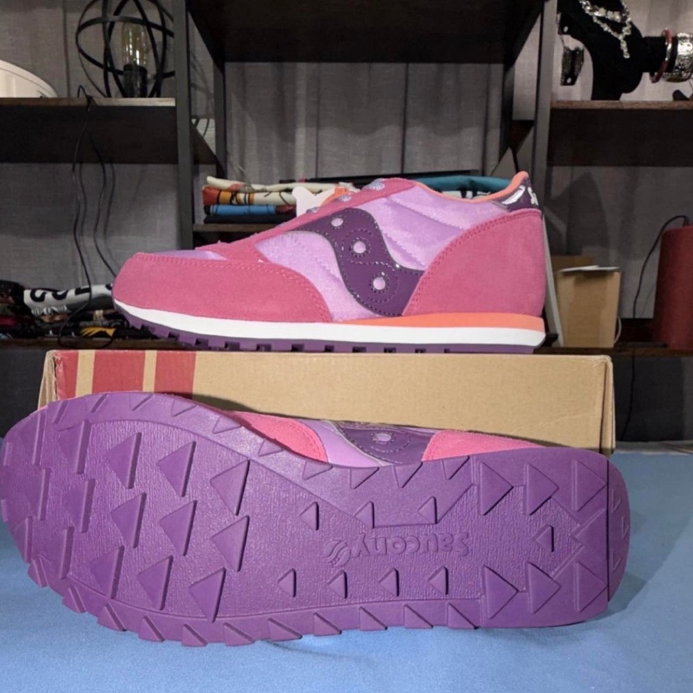 Saucony Girls Jazz Original Sneakers Pink Purple Coral US 5 M SY56276 New